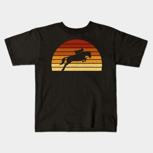 Vintage Sunset Horse Riding Gift For Horse Riders Kids T-Shirt